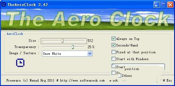 xp透明桌面时钟(TheAeroClock)官方电脑版 7.83 绿色中文版