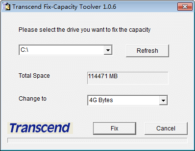 Transcend fix-Capacity Tool（创见SD卡修复工具）免费电脑版 1.0.6官方