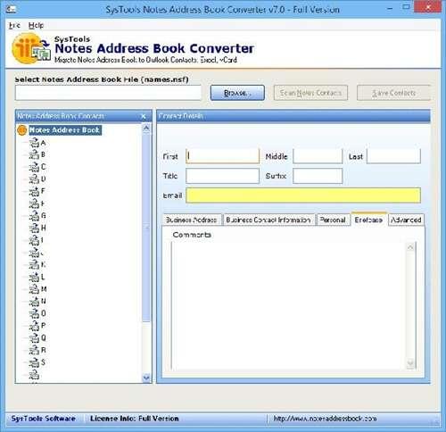 SysTools Notes Address Book Converter(邮箱处理工具)官方版 7.0最新版