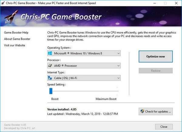 Chris-PC Game Booster(游戏性能提升软件)最新版 5.05 免费版