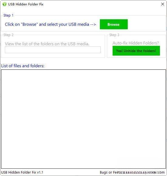 USB Hidden Folder Fix(USB隐藏文件恢复软件) 1.1 绿色免费版 USB Hidden Folder Fix(USB隐藏文件恢复软件) 1.1 绿色免费版